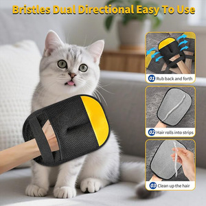 Gant anti-poils pour chiens et chats avec design en maille, outil portable de suppression des poils d'animaux, grande taille - Product Image 3