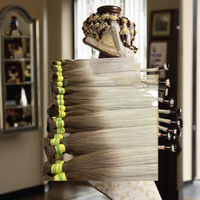 Extensions de cheveux vierges chinois JINHAN JCJH02 en vrac, double trame, kératine, pointes I, teintes, micro-liens, pointes plates