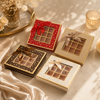 Emballage cadeau en carton rigide personnalisé de forme spéciale, chocolat haut de gamme, papier doré, ondulé, carré, rectangulaire, en forme de cœur