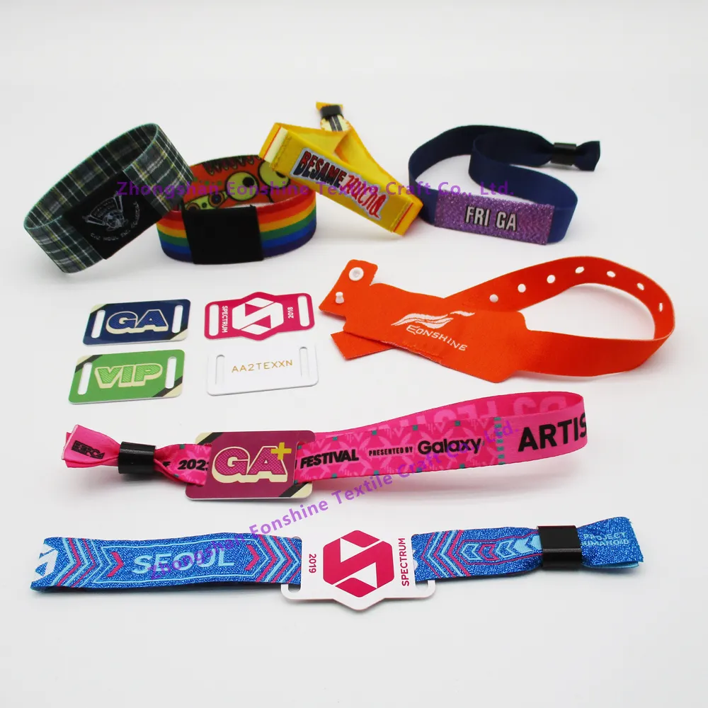 Festival Nfc Tag Armband Custom Logo Smart Uhf Rfid Polsband Evenement Rfid Geweven Polsbandjes