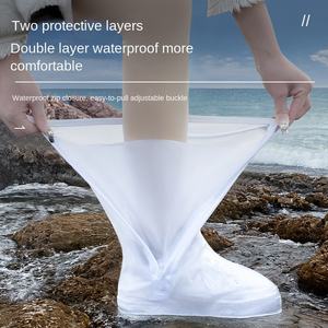 Copriscarpe <span class=keywords><strong>antipioggia</strong></span> a tubo lungo in PVC copriscarpe protettivo antiscivolo ispessito resistente all'usura per uomo donna copriscarpe impermeabile - Product Image 2