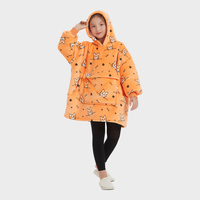 Couverture à capuche Sherpa en polaire douce et confortable pour enfant, motif animal personnalisé, luxe, surdimensionnée, pour l'hiver