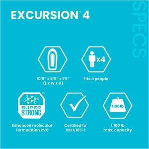Sièges réglables légers avec dossier pour bateau gonflable de pêche, <span class=keywords><strong>kayak</strong></span> gonflable en PVC pour 4 personnes, loisirs de plein air et dérive - Product Image 4