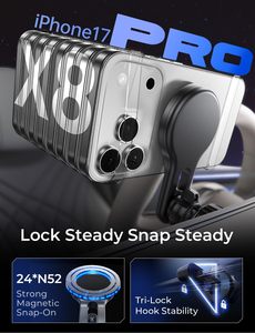 LISEN 2026 Soporte Magnético para Coche con Cargador Inalámbrico Qi2.2 Mejorado, 25W, Soporte para Teléfono con Ventilación para iPhone 17 16 15 Pro Max - Product Image 4