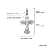 Collier pendentif croix de luxe avec zircon cubique étincelant, plaqué or, bijoux religieux pour hommes et femmes, charme crucifix