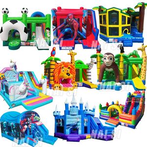 Structure gonflable aquatique et sèche, violet <span class=keywords><strong>rose</strong></span>, avec toboggan, motif dessin animé pour filles, pour fêtes d'enfants - Product Image 5