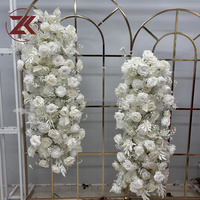 ZKAI - Arreglo de Flores de Hortensia Blanca 3D de Tamaño Personalizado, Camino de Flores Esponjosas, Hilera de Flores de Hortensia para Decoración de Bodas