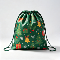 Sac à dos de sport en polyester avec cordon de serrage Joyeux Noël, sac de sport promotionnel, sacs à dos à cordon de serrage pour le fitness
