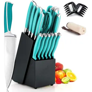 18pcs Kitchen Knife Set Kitchen Knife Set With Block High Carbon Stainless Steel Knives With Wooden Handle