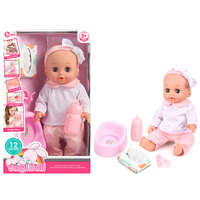 Poupée reborn en silicone personnalisée de 14 pouces avec 12 sons, boit de l'eau, fait pipi, accessoires de poupée reborn, jeu de simulation pour les enfants, les filles