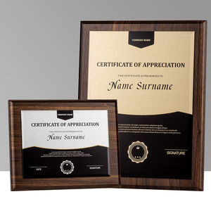Medaglia di legno all'ingrosso della fabbrica targa personalizzata fatta su misura noce nera in legno massiccio medaglia autorizzazione certificato di nomina - Product Image 3