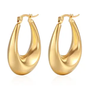 Dortnover minimalist round huggie hoop women geometric hollow-out copper gilt ladies sterling silver hoop stud earrings