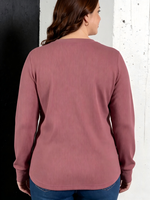 Camiseta de Mujer al por Mayor, Transpirable, de Secado Rápido, Manga Larga, Corte Regular, Cuello Henley en V, Casual, Holgada, con Botones, 60% Algodón, 40% [Material Restante]