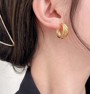 <b>Real</b> 925 Sterling <b>Silver</b> Minimalist Gold Plated Ear Buckle for Women Punk Unisex <b>Hoop</b> <b>Earring</b> Jewelry Accessories - Product Image 5