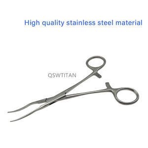 Pemegang jarum Stainless Steel 16cm, klem penguncian ujung halus melengkung, Tang hemostatik, alat medis forsep arteri - Product Image 3
