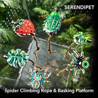 Plataforma Magnética para Arañas en Forma de Araña, Colorida, de Metal, con Cuerda Tejida a Mano para Escalar, Accesorios para Terrarios