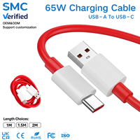 Câble USB de charge rapide premium Type-C 65W avec puce intelligente, câble de données Type C en TPE résistant aux casures, OEM ODM