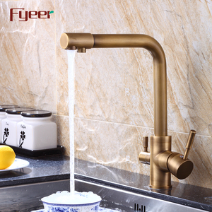 Fyeer Antico In Ottone <span class=keywords><strong>3</strong></span> <span class=keywords><strong>Vie</strong></span> <span class=keywords><strong>Lavello</strong></span> Rubinetto Della Cucina - Product Image 3