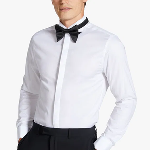 Premium White Tuxedo <strong>Shirt</strong> for Men <strong>Wing</strong> <strong>Collar</strong> and Hidden Placket Regular Fit Formal Wear for Wedding Parties Business - Product Image 1