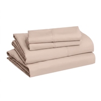 Parure de draps en bambou ultra doux 4 pièces, technologie de couture anti-boulochage et anti-acariens, 200 fils au pouce carré, style américain