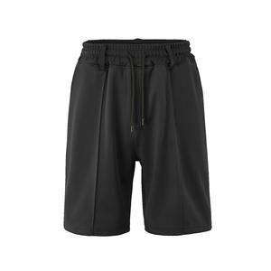 Pantalones cortos deportivos de verano para hombre, de poliéster negro, con cordón, ajuste holgado, informales, para la playa y actividades al aire libre - Product Image 1