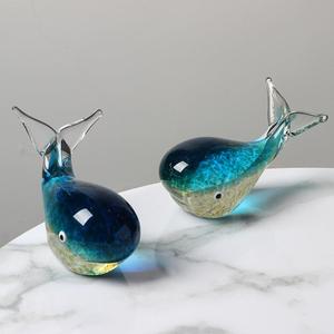 Arte en Vidrio Soplado de Ballena Luminosa Ecológica, Obra de Arte de Animal Marino para Regalo de Navidad o Cumpleaños, Decoración de Escritorio - Product Image 1