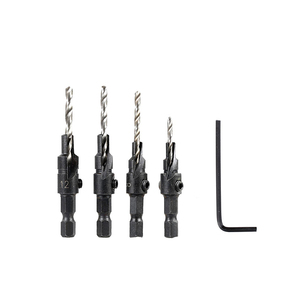 4pcs高速钢埋头木钻头3毫米3.5毫米4毫米4.5毫米，带六角柄高碳钢螺孔倒角 - Product Image 4