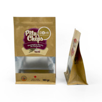Sac à fermeture éclair à fenêtre transparente à fond plat pour emballer les chips de pomme de terre frites pizza autres aliments