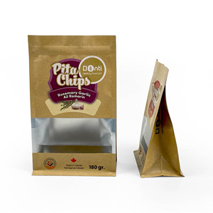 Sac à fermeture éclair à fenêtre transparente à fond plat pour emballer les chips de pomme de terre frites pizza autres aliments - Product Image 2