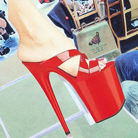 Sandales à plateforme ultra-hautes de 20 cm pour femme, rouges, pour mariage, avec talon aiguille, été-automne, pour boîte de nuit, rehaussantes, collection 2026