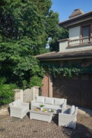 Innenhof Freizeit Balkon Wohnzimmer Villa Outdoor Sofa Wicker Rattan Gartens tuhl Sofas Set Outdoor Kombination möbel