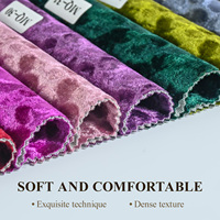 Tissu en velours peluche uni en polyester tricoté ignifuge teint en gros pour rideaux et ameublement