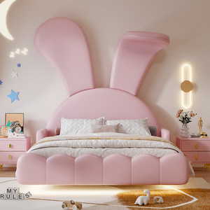<span class=keywords><strong>Letto</strong></span> Moderno e Lussuoso per Bambini in Stile Coniglio, con Interni in Morbida Pelle e Struttura in Legno, Adatto come <span class=keywords><strong>Letto</strong></span> Familiare - Product Image 4