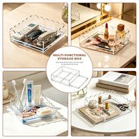 Plateau de cuisine en acrylique transparent festonné, avec finition artistique au point de croix, moderne, de qualité alimentaire, multifonctionnel pour le rangement