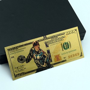 Billetes de <span class=keywords><strong>100</strong></span> Dólares de Superhéroes con Lámina Dorada, Personajes de Películas de Fantasía de Marvel, Tarjetas Coleccionables, Regalo - Product Image 2