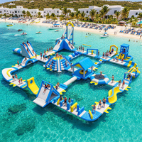 Parc aquatique gonflable géant en PVC de qualité commerciale personnalisé, parc aquatique flottant en mer, parcours d'obstacles sportifs pour adultes