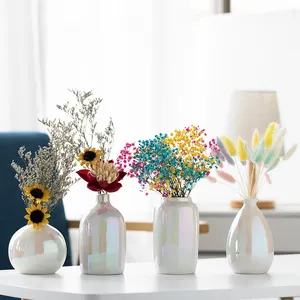 OEM ODM 2021 Новые горячие продажи фарфоровые Цветочные художественные украшения для гостиной матовая глазурованная керамическая ваза ручной работы