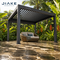Jiake 6063-T5 Aluminium-Pergola mit Motorisiertem Lamellendach für Tropischen Garten, Terrasse, Outdoor-Wohnbereich, Pavillon