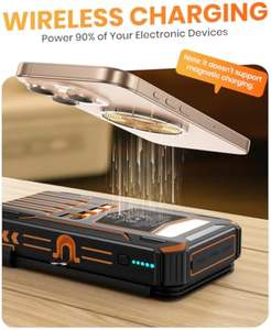 Инновационные новинки, портативная солнечная панель, 20000 мАч, портативное зарядное устройство, банки, быстрая зарядка, водонепроницаемый беспроводной внешний аккумулятор, логотип OEM, 10 Вт - Product Image 5