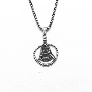 yunnique Stylish Men's <b>Titanium</b> Steel Necklace With Face Pendant For Party Occasion - Product Image 1