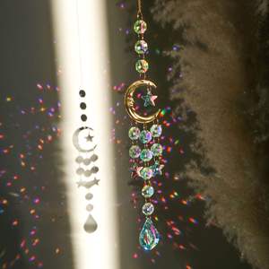 Atrapasoles de Cristal con Diseño de Sol, Luna y Estrellas, Adornos Colgantes de Cristal, Campanas de Viento para Decoración, Colgante de Cristal - Product Image 2
