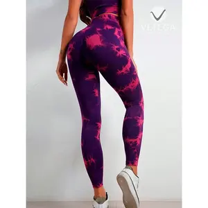 Conjunto Deportivo de Yoga Fitness Tie-Dye con Efecto Push-Up para Entrenamiento en Gimnasio - Product Image 4