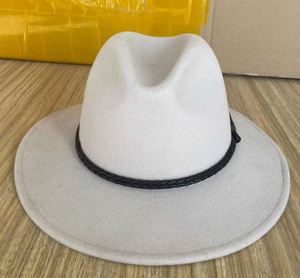 A112003 Chapeaux hauts en feutre jazz à large bord, personnalisables avec logo, style décontracté, unisexe, pour hommes et femmes, 100% laine australienne - Product Image 5
