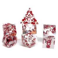 Dés en résine polyédrique colorés personnalisés de haute qualité 7 pièces acrylique Aurora jeu de dés pour DND RPG