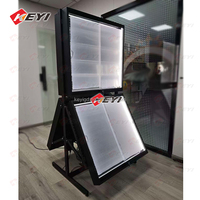 Vitrine de présentation de cartes à collectionner sur rail, sur pied, personnalisable, repositionnable, double face, pour magasin TGC, avec LED