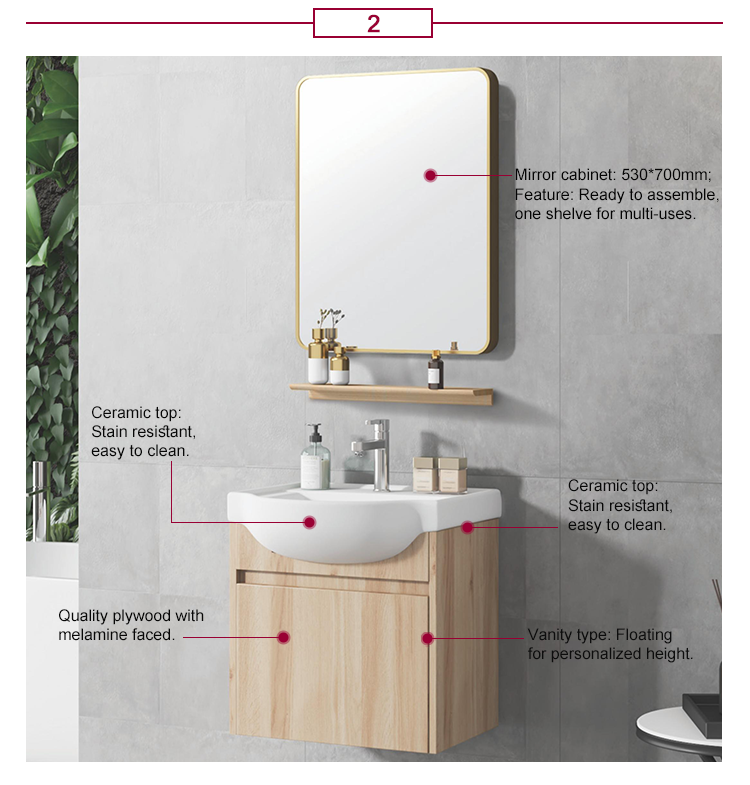 Modern Pop Hotel Wall Mounted Bathroom Vanity Cabinets