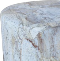 Table d'appoint minimaliste moderne avec colonne en faux marbre Table polyvalente pour boissons en faux marbre ou support pour plantes-Parfait pour tous les espaces