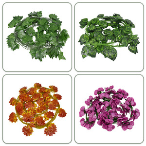 Hojas de Hiedra Artificiales, Enredaderas de Plástico, Plantas Artificiales Verdes para Decoración de Interiores, Alta Simulación, 12 Ramas por Docena - Product Image 3