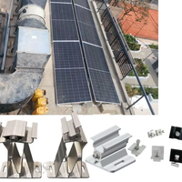 Support de montage de panneaux solaires lestés en aluminium pour toit plat, orientation est-ouest, système solaire 15KW, structure de montage de toit I Art Sign