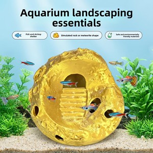 Ornamenti per acquari, decorazioni per acquari, ornamenti a forma di pesci e gamberetti in argilla <span class=keywords><strong>viola</strong></span> per la fuga dei pesci. - Product Image 6